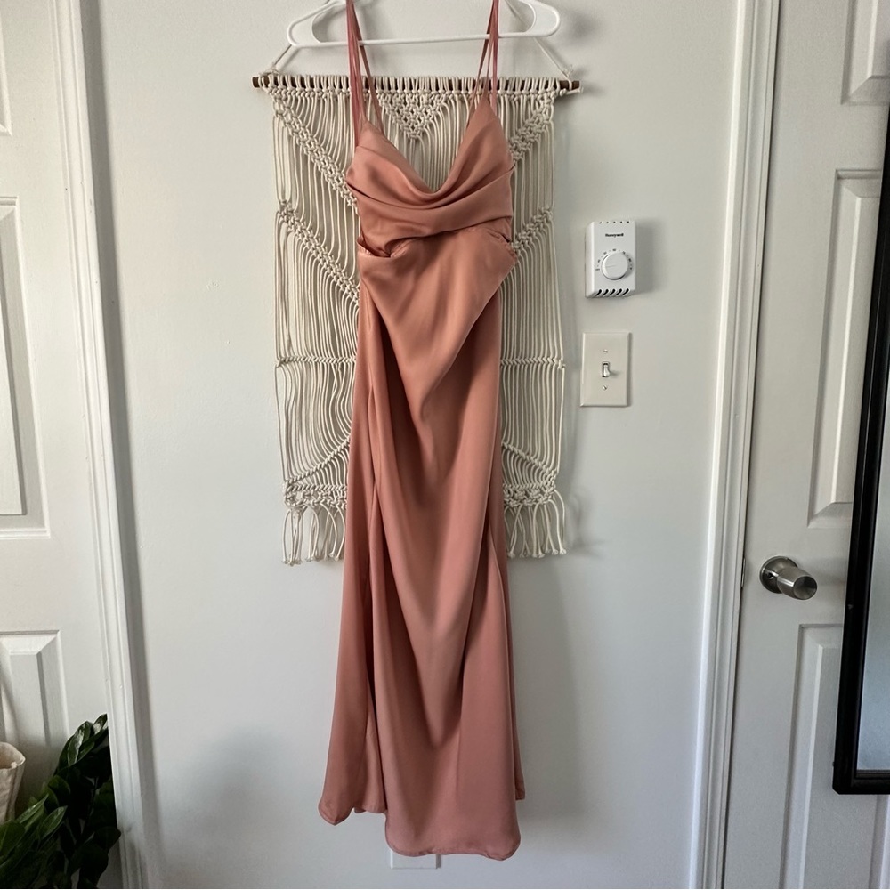 Satin Dress | DUSTY ROSE - Picture 2 of 5